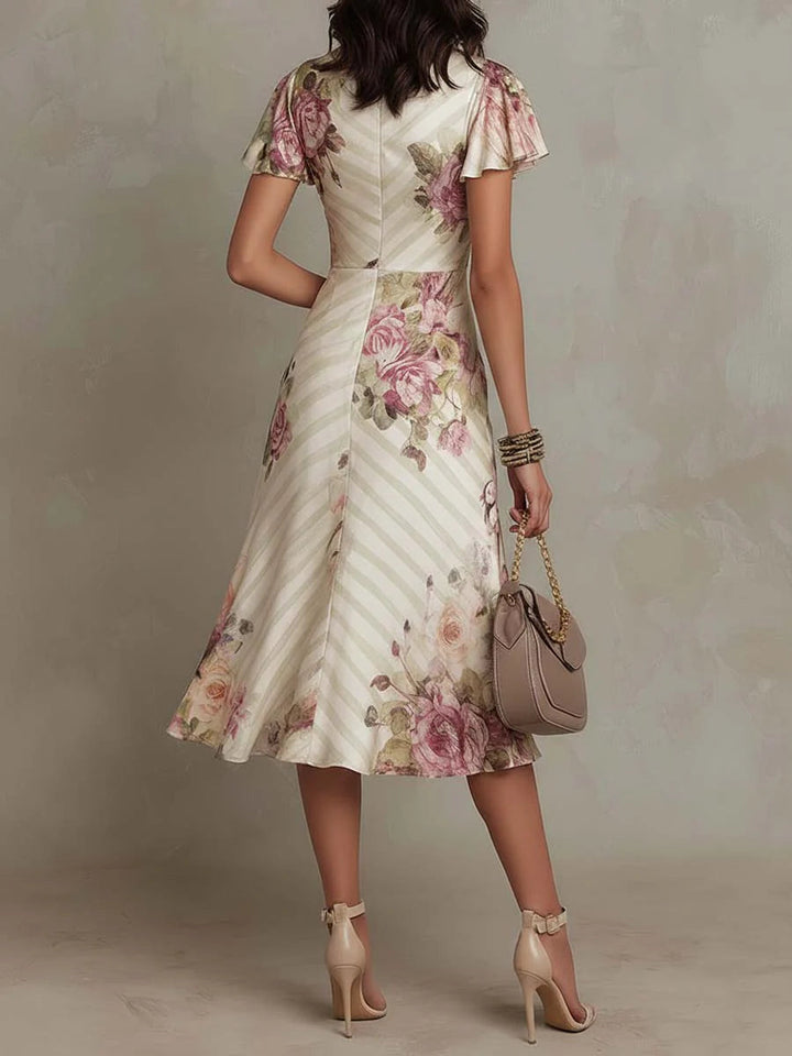Penelope - Elegante Drapé Bloemenjurk