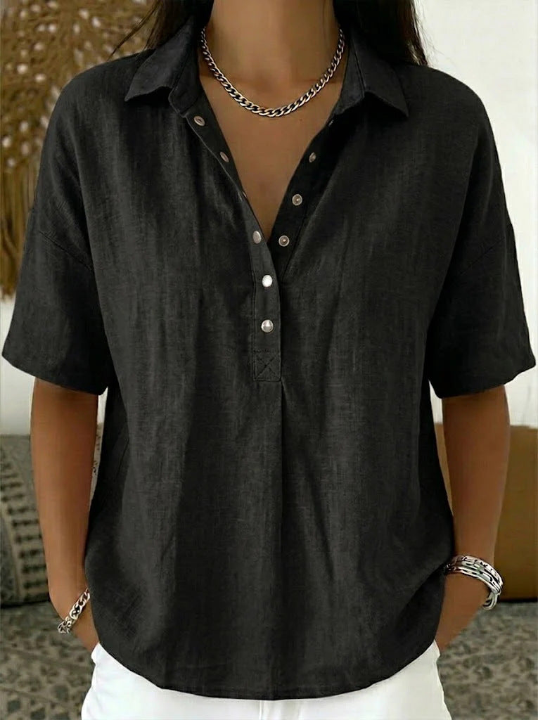 Willow - Blouse met Kraag en Knopen