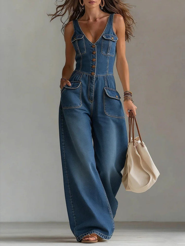 Claire - Dames V-Hals Jumpsuit