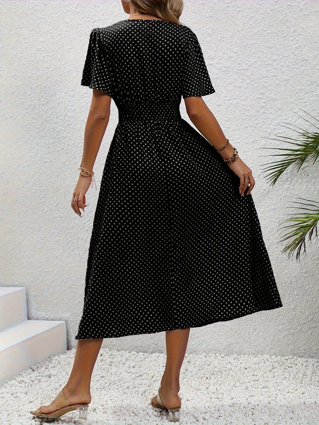 Élisa - Elegante Pois Jurk