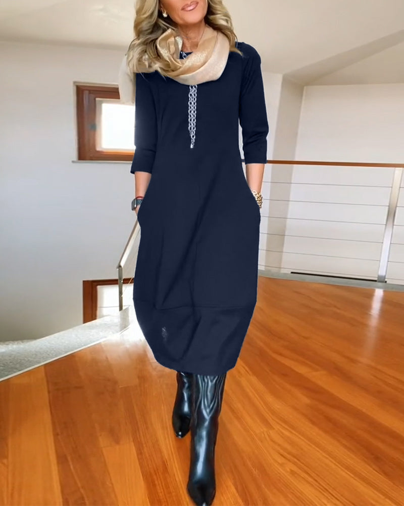 VALENTINA - Elegante Maxi Jurk die het Silhouet Verfijnt en Dagelijks Comfort Biedt