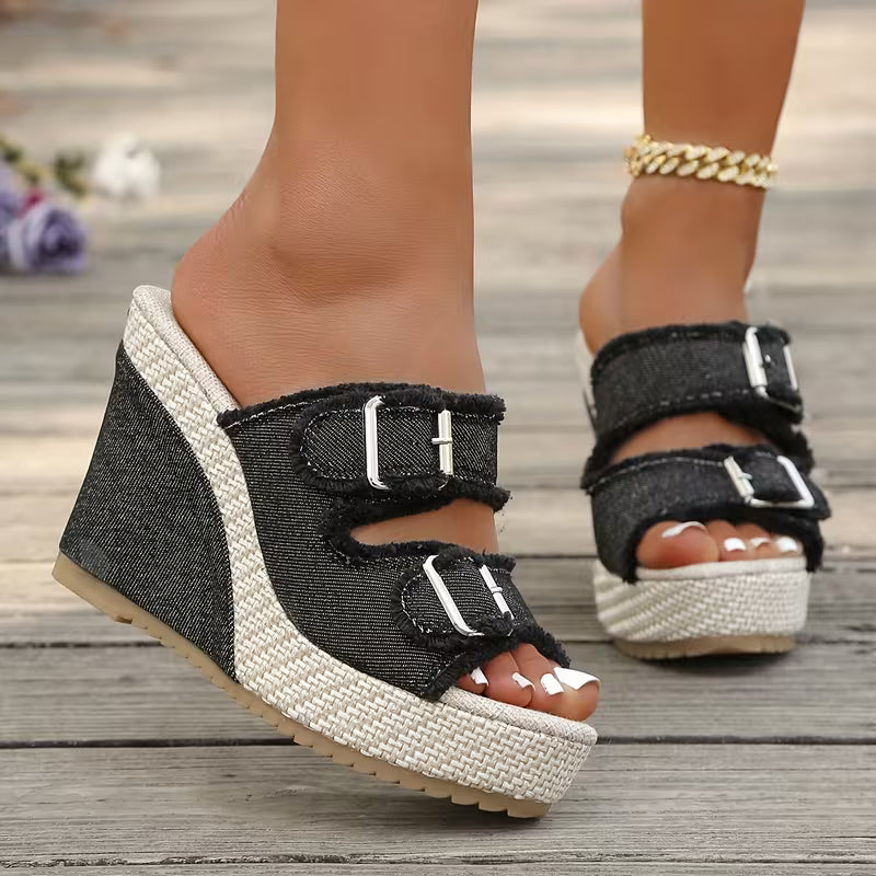 Atelier - Fray Edge Wedge Sandalen
