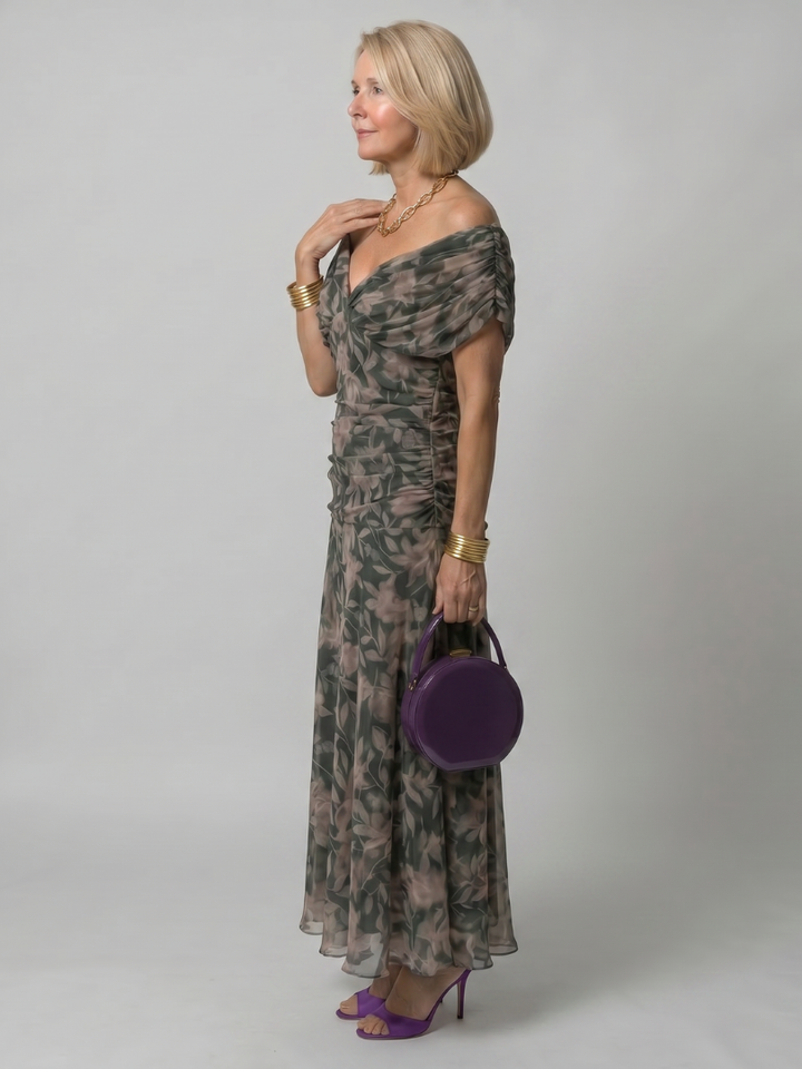 Calen - Off Shoulder Flow Midi Dress