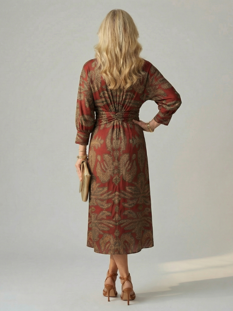 Lune - Natuurlijke Wrap Midi Jurk