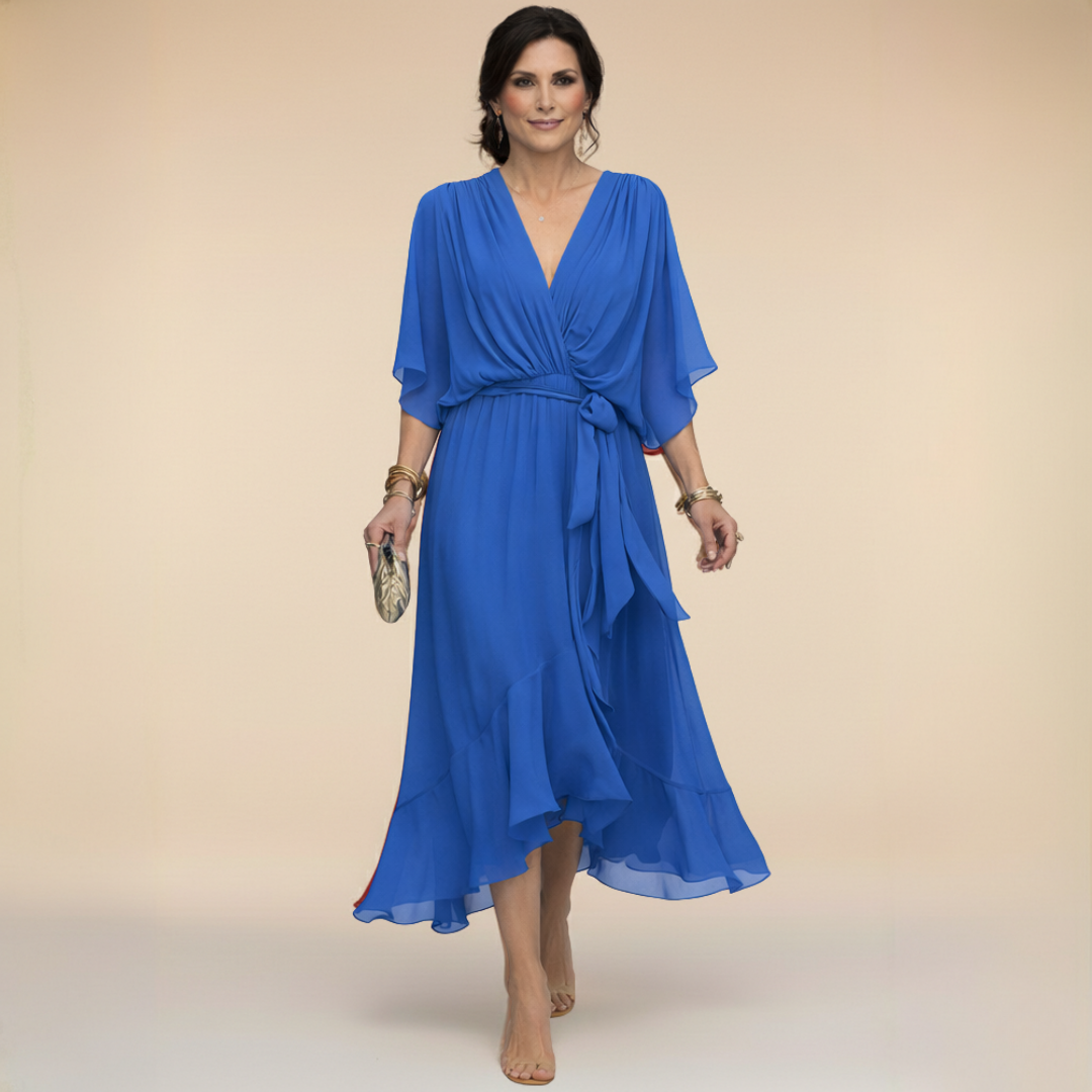 Ava - Chiffon jurk met V-hals