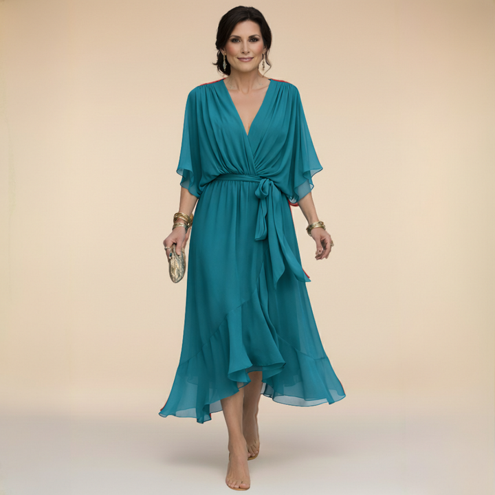 Ava - Chiffon jurk met V-hals
