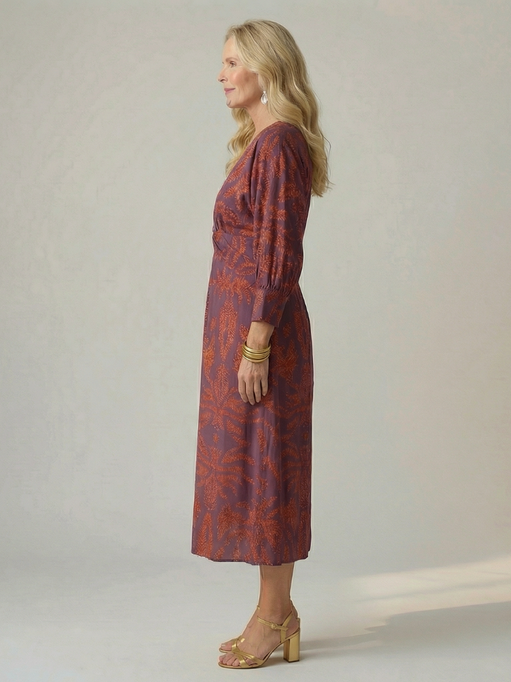Lune - Natuurlijke Wrap Midi Jurk