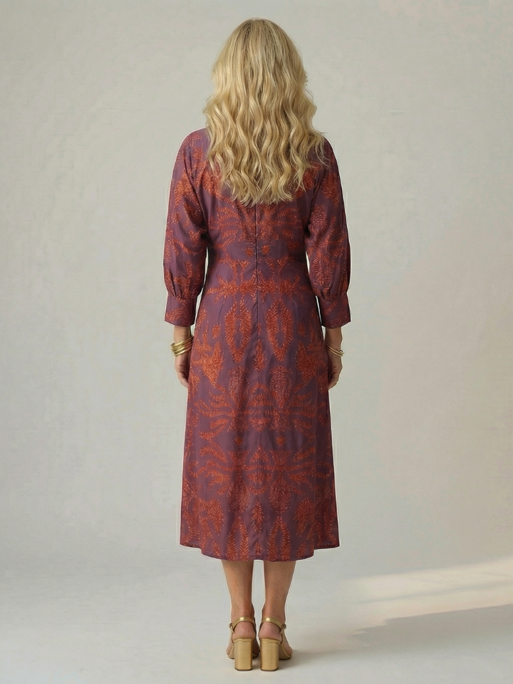 Lune - Natuurlijke Wrap Midi Jurk