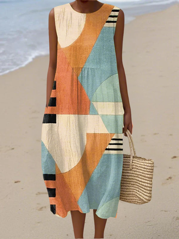 Iris™ - Geometrische Midi-Jurk
