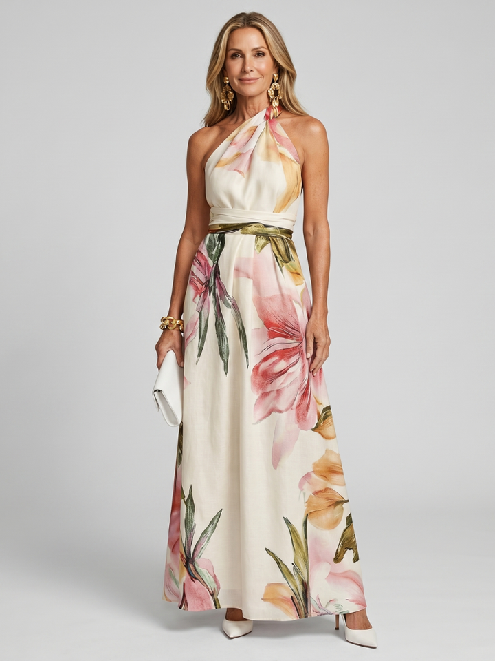 Hester - Zachte Halter Vloeiende Rok Maxi Jurk
