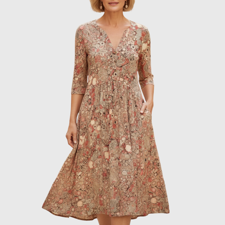 Helen - Elegante Midi-jurk met V-hals