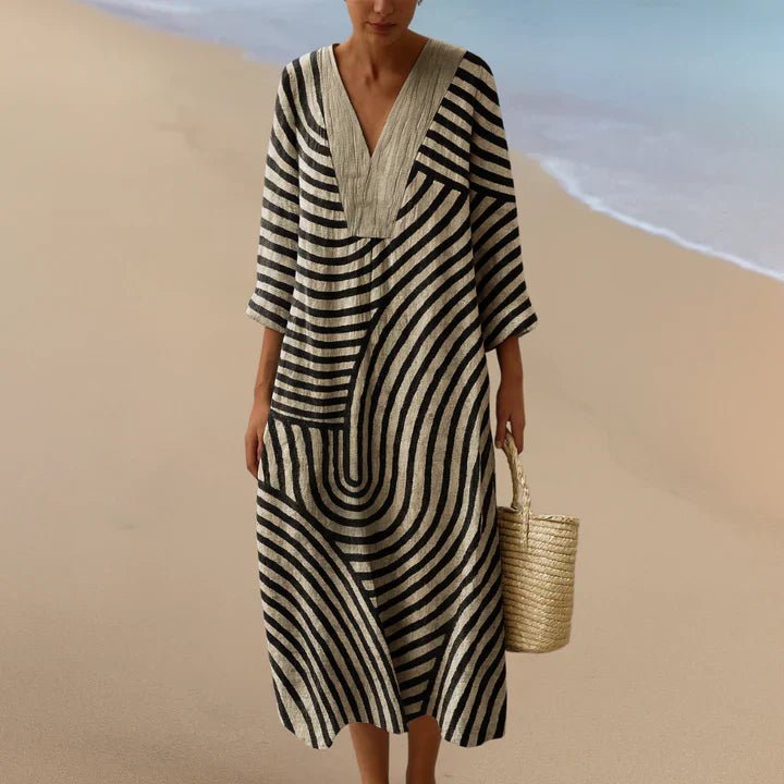 Elara - Monochrome Maxi Jurk