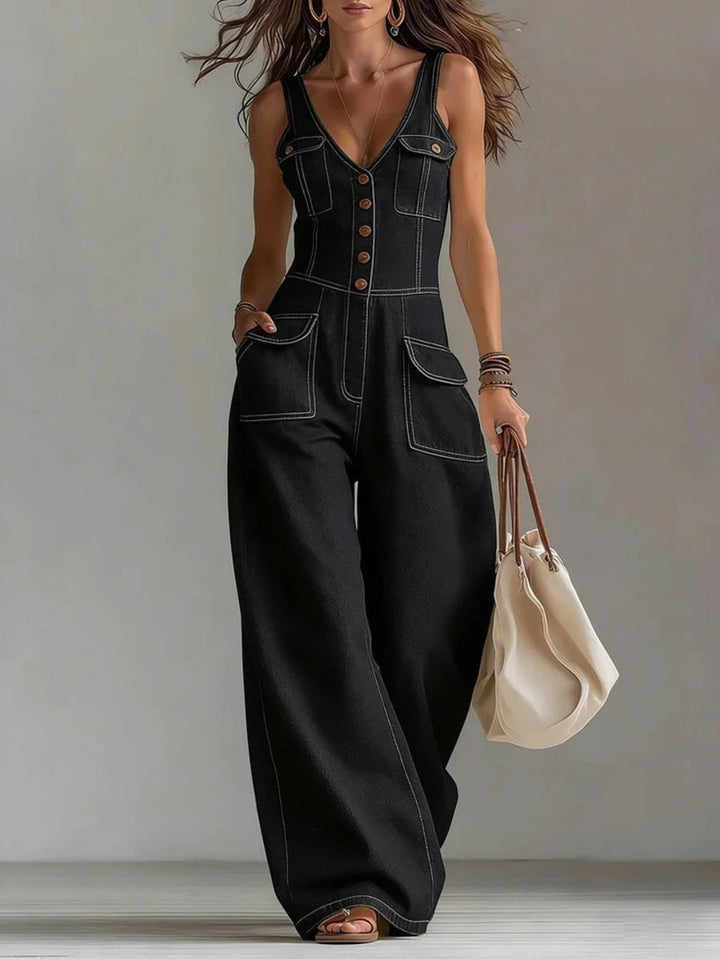 Claire - Dames V-Hals Jumpsuit