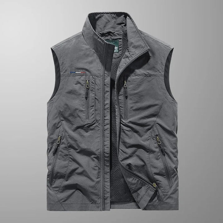 Caziel - Ademend utilitair gilet met meerdere zakken