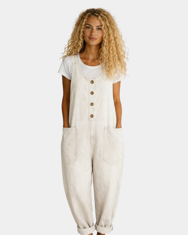 Lorena - Vintage gewassen denim overall