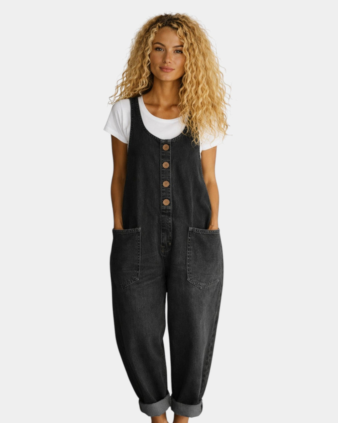 Lorena - Vintage gewassen denim overall