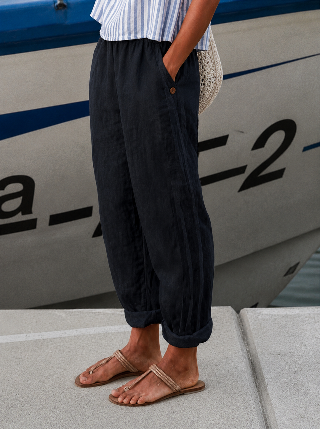 Noraya - Stijlvolle Broek met Zijzakken