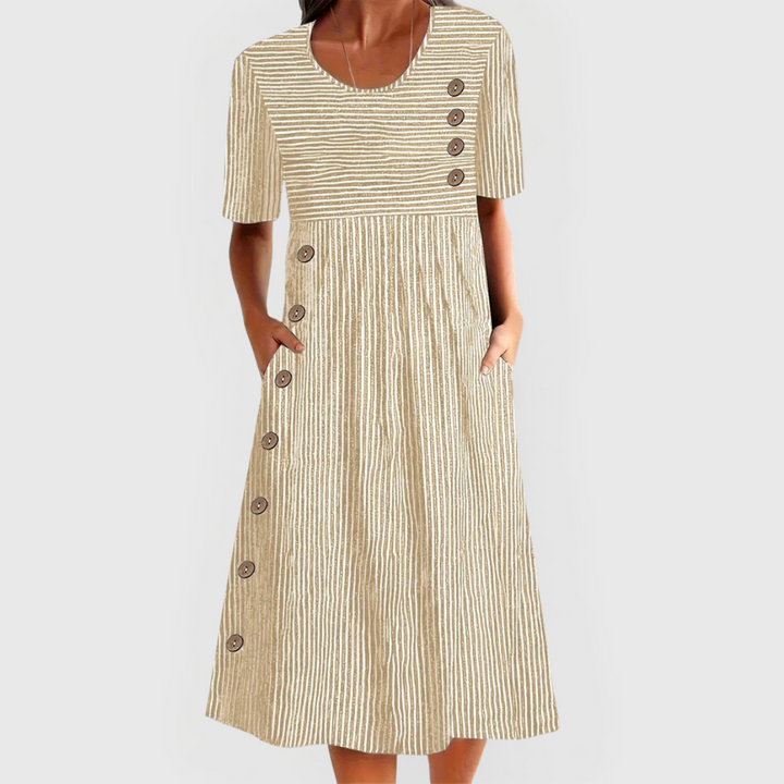 Jovie - Gestreepte Midi-Jurk