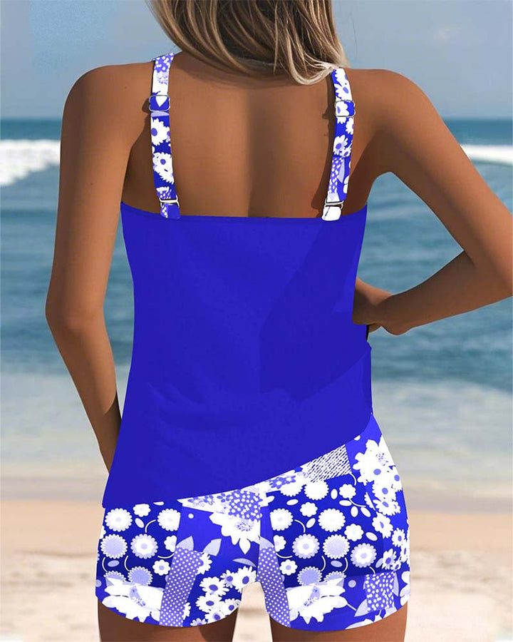 SABRINA - Tweedelig Badpak met Comfortabele Pasvorm en Bloemig Strandstijl