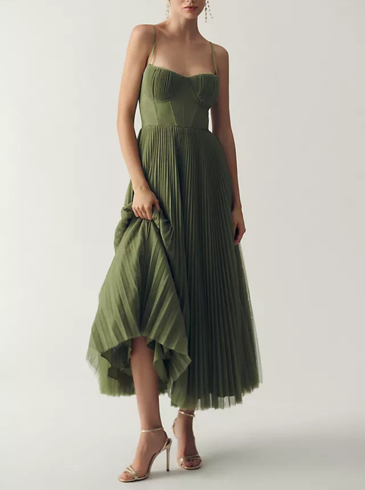 Joanna - Elegant gedrapeerde tule jurk