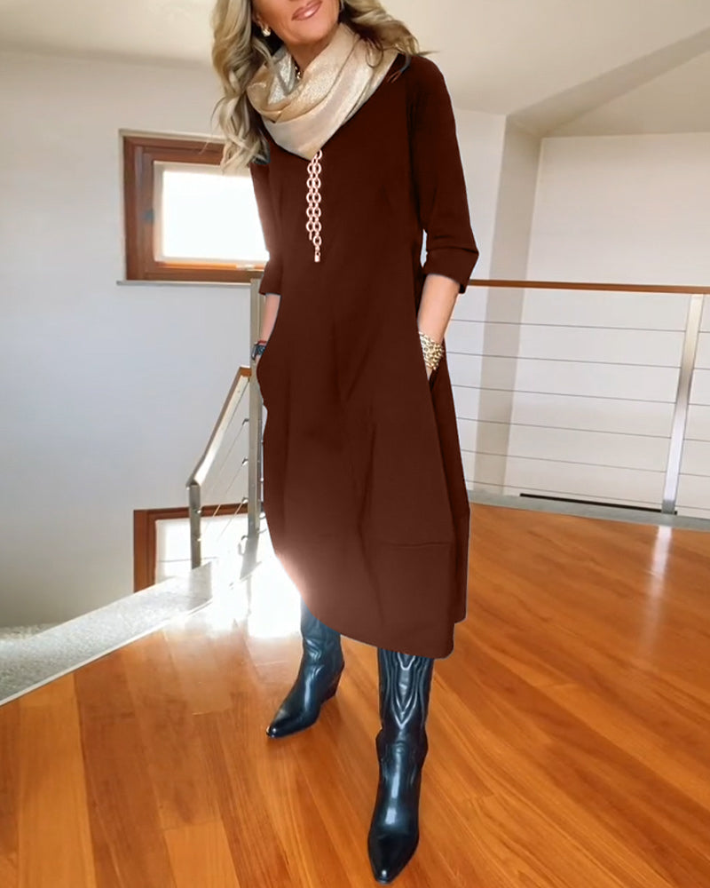 VALENTINA - Elegante Maxi Jurk die het Silhouet Verfijnt en Dagelijks Comfort Biedt
