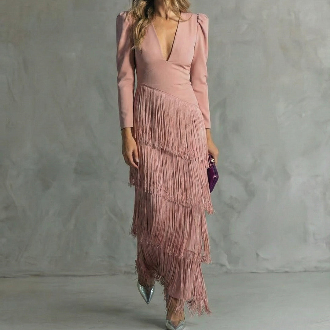 Ximena - Elegante Jurk Franges