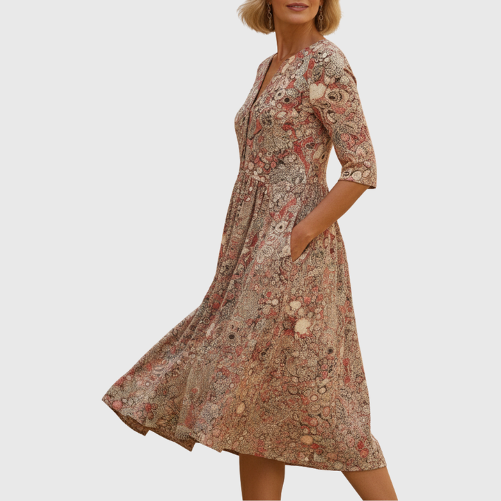 Helen - Elegante Midi-jurk met V-hals