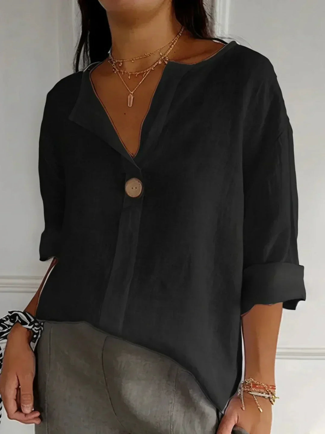 Luna™ Casual V-Hals Blouse - Casual V-Neck Top