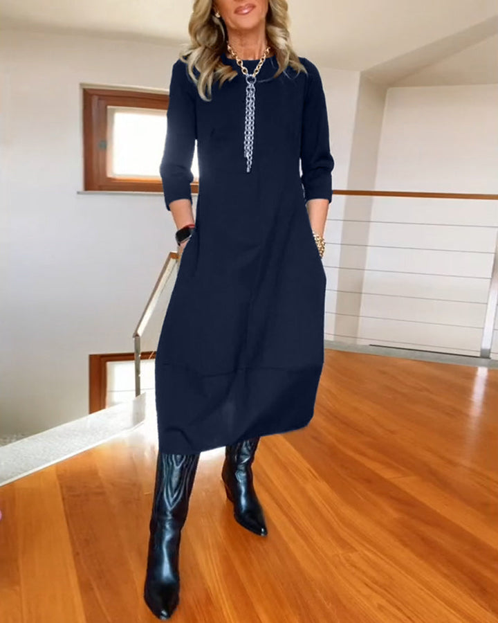VALENTINA - Elegante Maxi Jurk die het Silhouet Verfijnt en Dagelijks Comfort Biedt