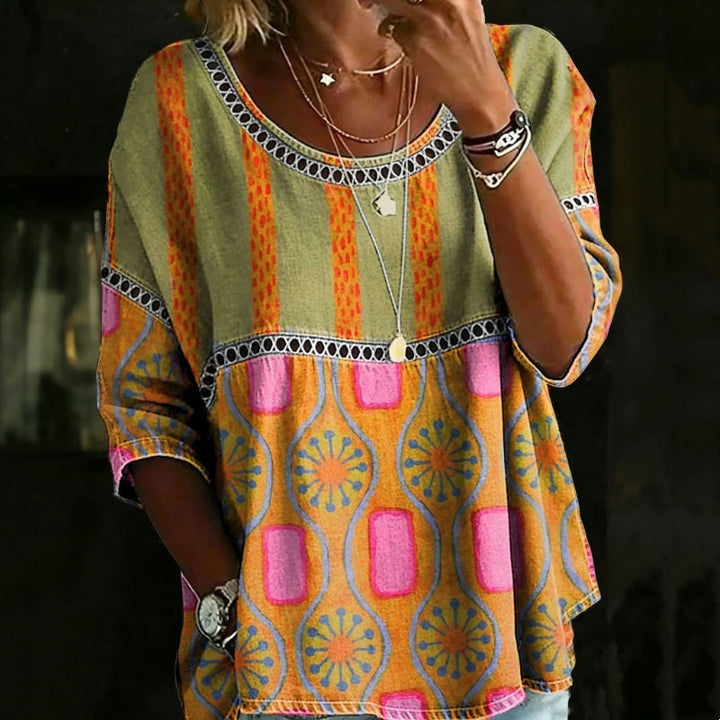 Élodie - Vintage casual blouse met print