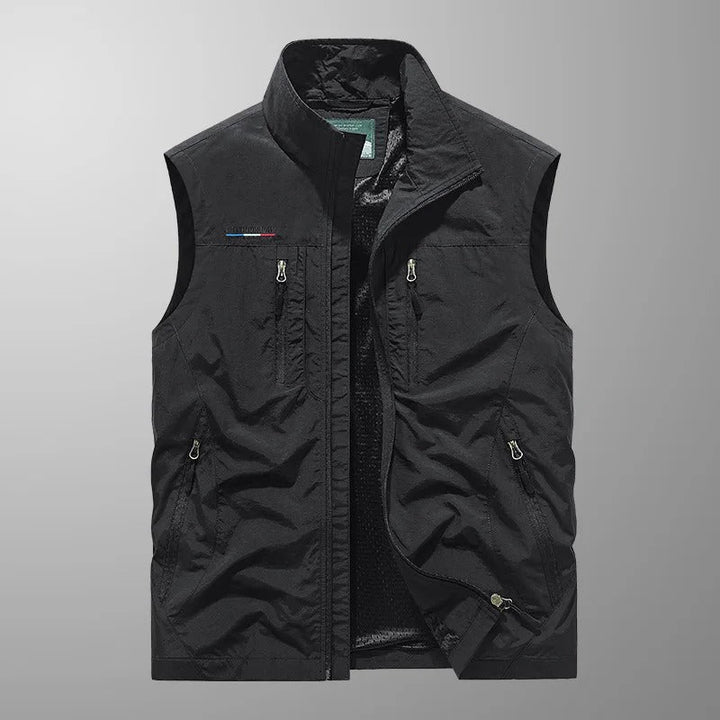 Caziel - Ademend utilitair gilet met meerdere zakken
