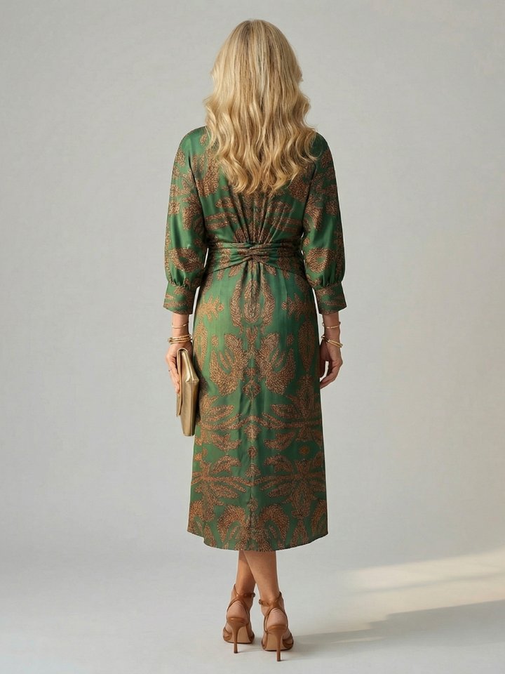 Lune - Natuurlijke Wrap Midi Jurk
