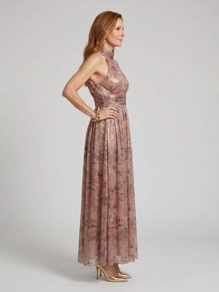 Imogen - Textured Finish Sleeveless Midi Dress