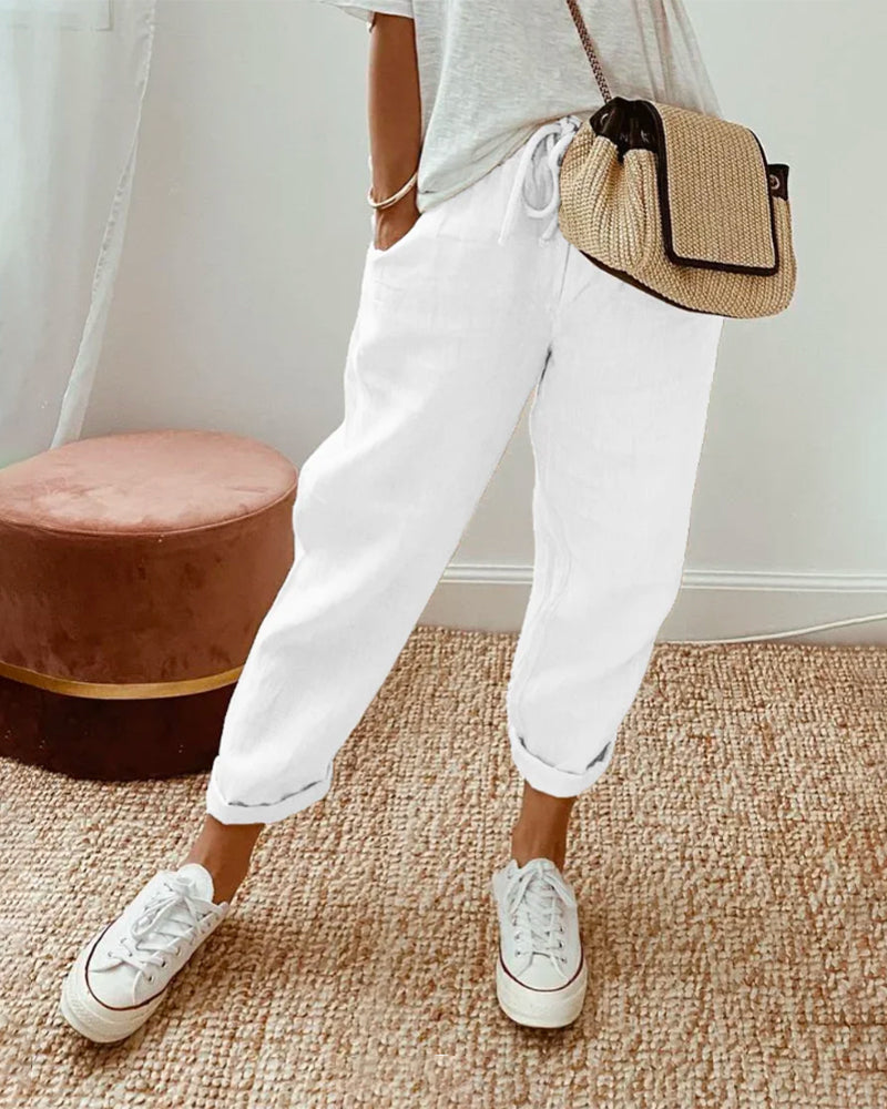 SANNE™ - Casual Damesbroek met Ademend Comfort en Tijdloze Elegantie voor Elke Dag