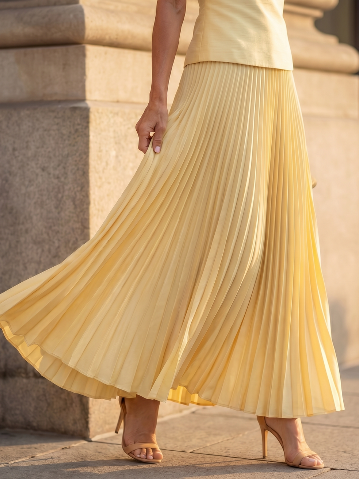 Rhodes - Gestructureerde Bodice Met Plissé Rok Set