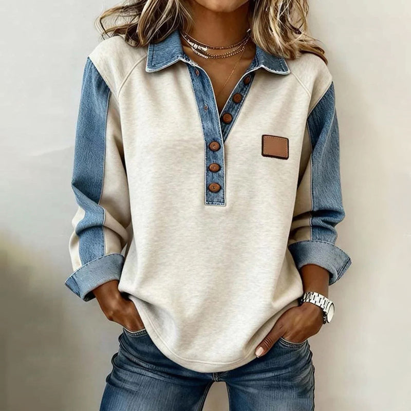Manon - Casual vintage sweatshirt met reverskraag