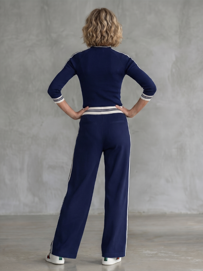 Eirlys - Aansluitend Lang Mouwtop met Brede Pantalon Set