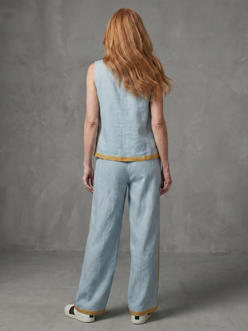Inara - Mouwloze Top met Wijde Pantalon Set