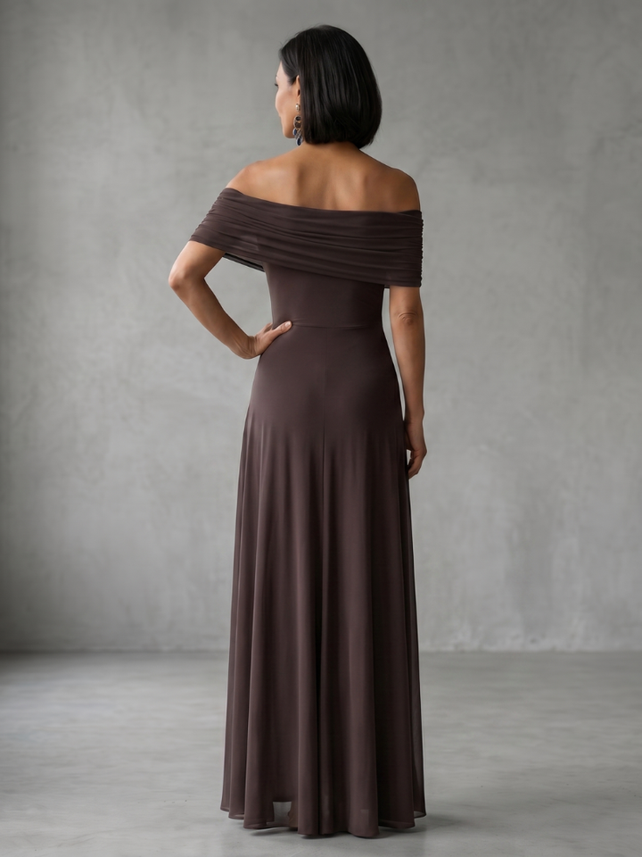 Juni - Off Shoulder Draped Midi Dress