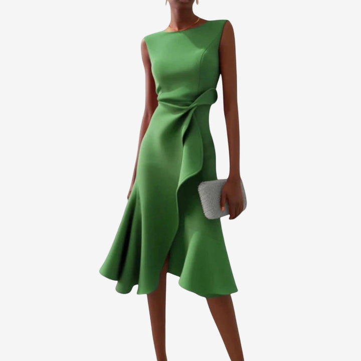 Eliana - Elegante Midi-jurk met asymmetrische snit