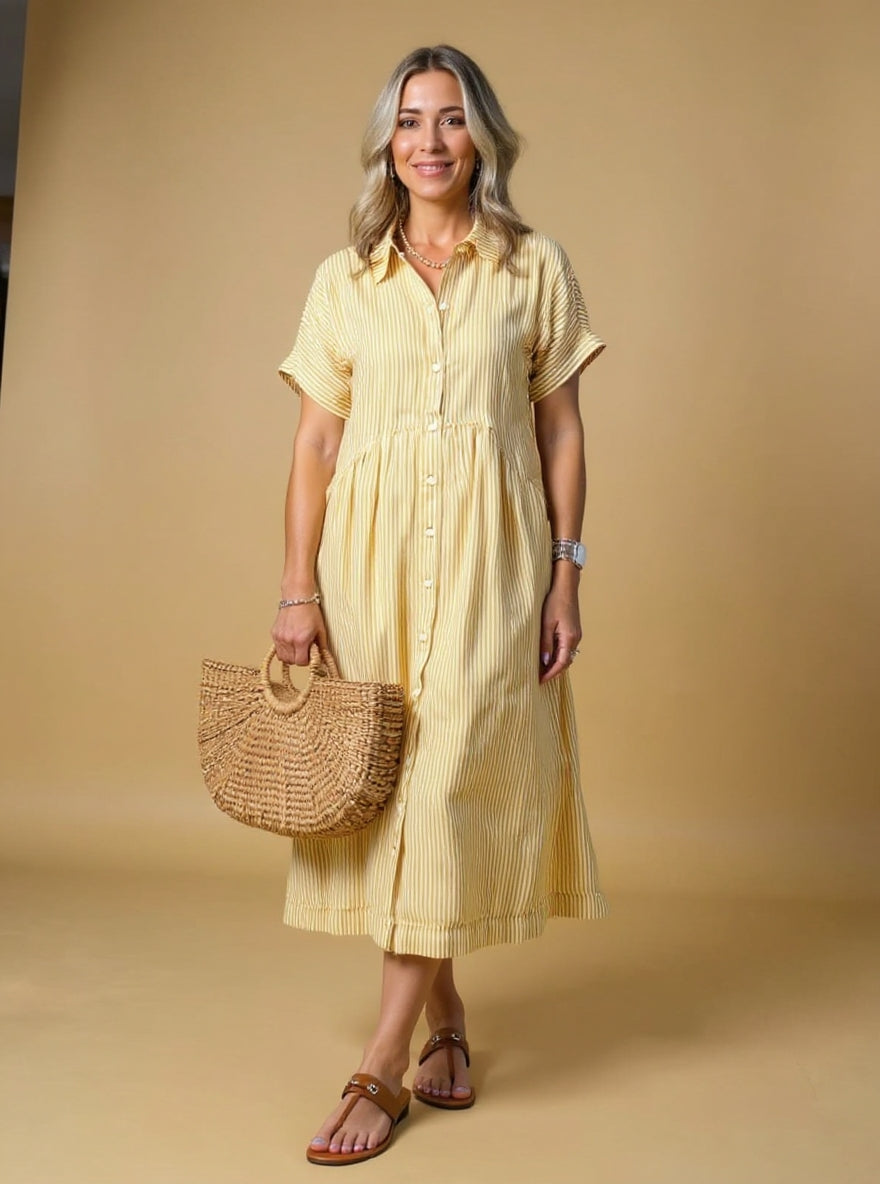 Daisy - Elegante Gestreepte Jurk Licht