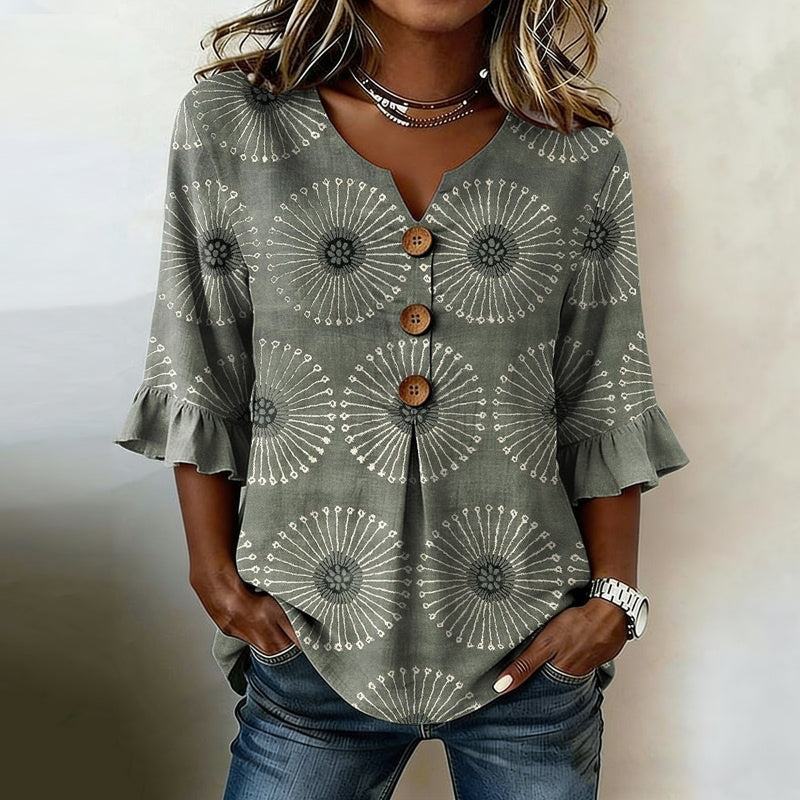 Sylvie - Vintage casual blouse met print