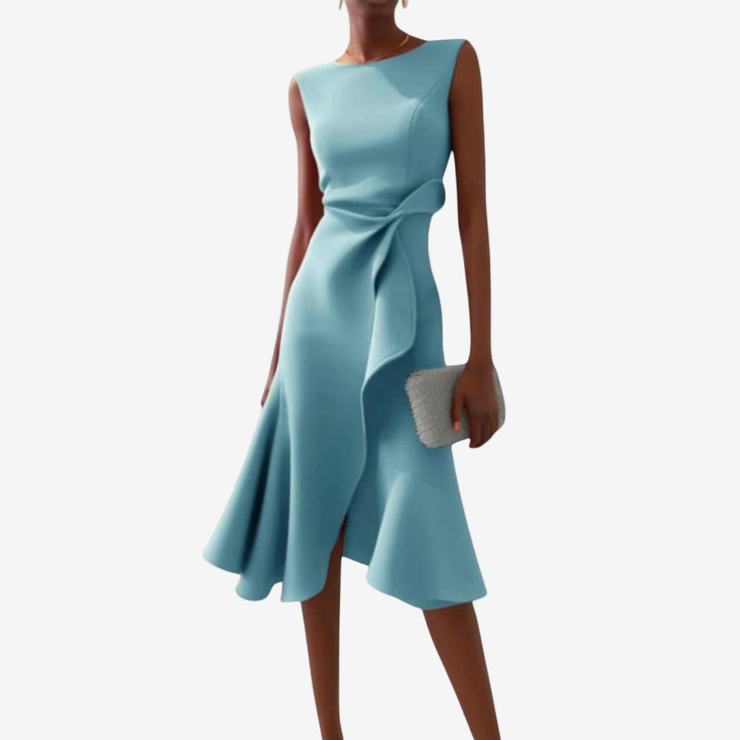 Eliana - Elegante Midi-jurk met asymmetrische snit