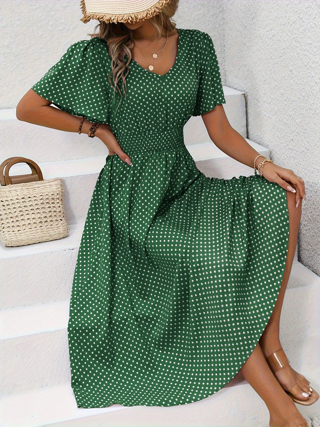 Élisa - Elegante Pois Jurk