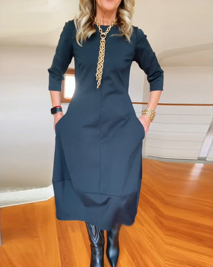 VALENTINA - Elegante Maxi Jurk die het Silhouet Verfijnt en Dagelijks Comfort Biedt