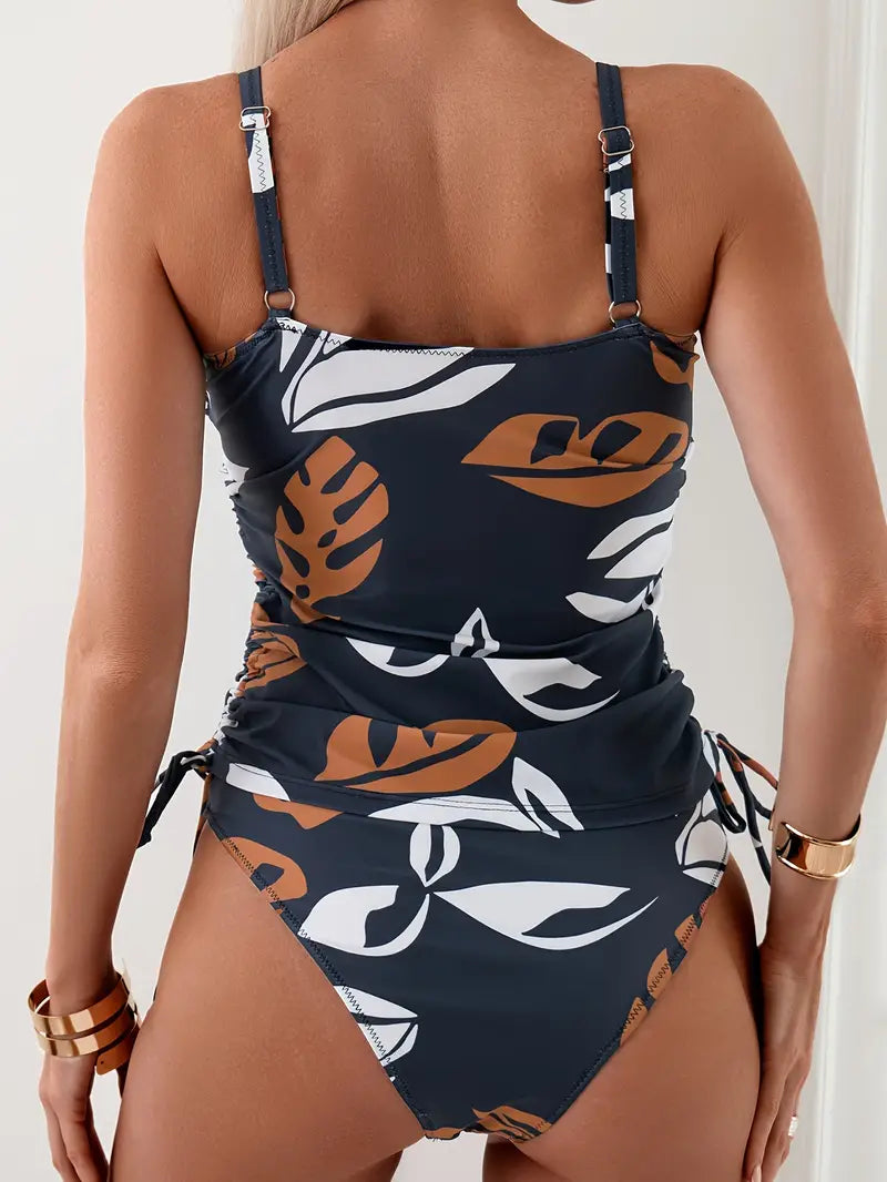 Isla - Tankini Set met Tropische Bladerenprint