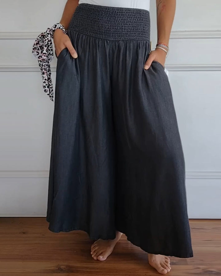 Jasper - Vloeiende Smocked Taille Broek
