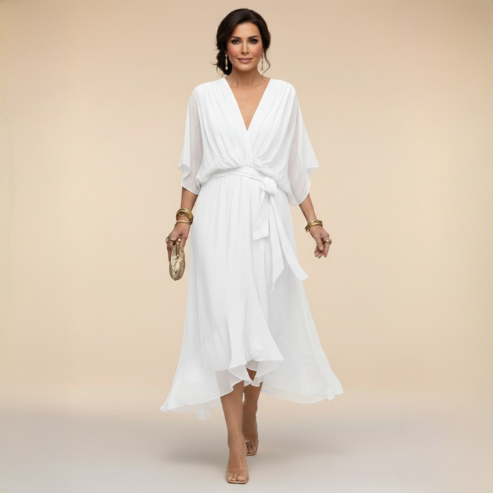 Ava - Chiffon jurk met V-hals
