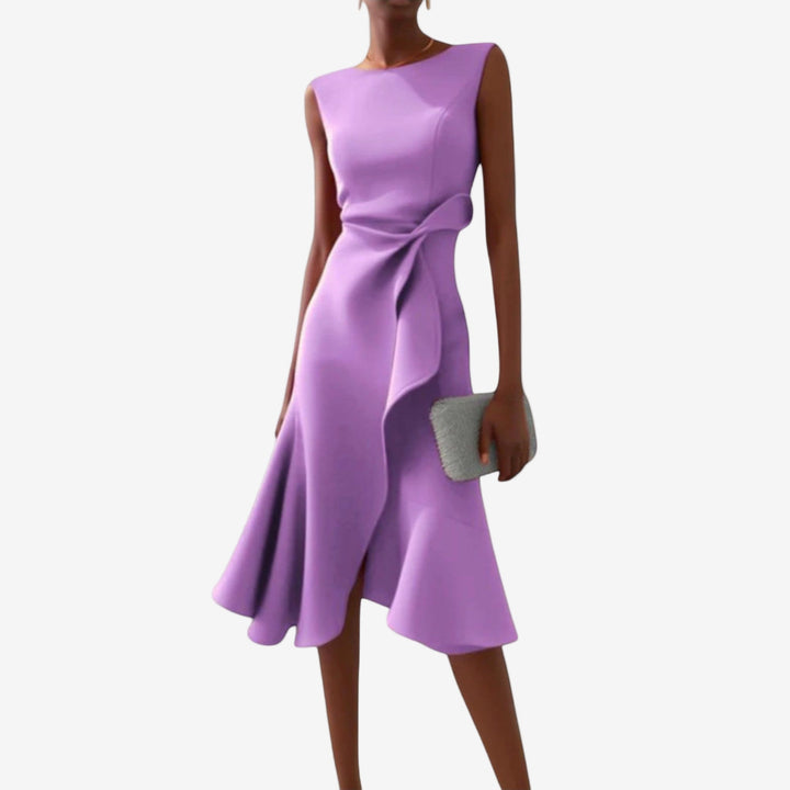 Eliana - Elegante Midi-jurk met asymmetrische snit