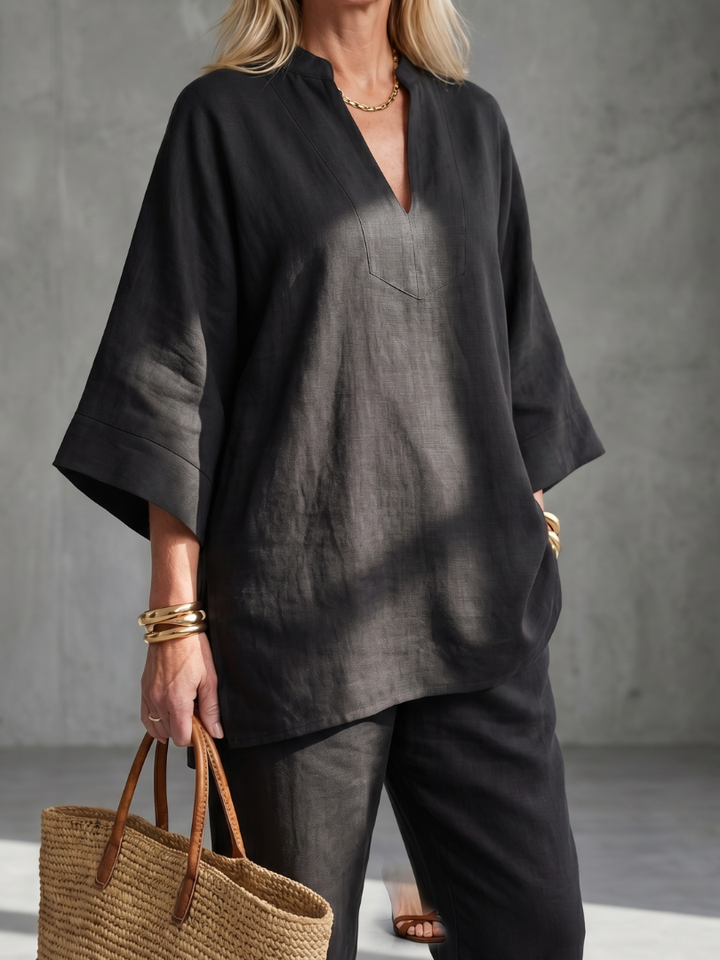 Georgiana - V-Hals Tuniek Met Gathered Broek Set